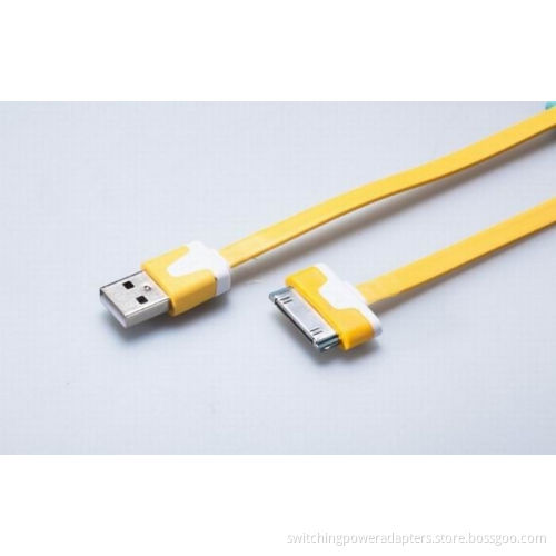 Yellow Apple Charger Cord , Tpe Apple Data Cable For Iphone / Ipod